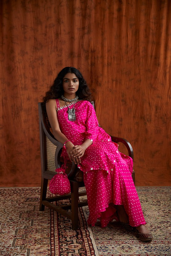 Stunning Multicoloured Gharara For Engagement Shoot